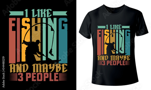 Fishing typography t-shirt, Fishing shirt template, Fishing vector t-shirt design