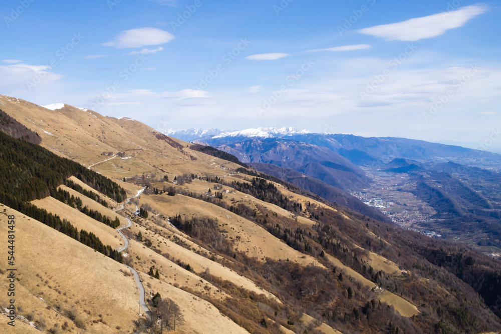 Cesen mount landscape. Italian Alps panorama