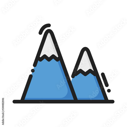 mountain icon on isolated background, suitable for winter design elements © Sulhandika