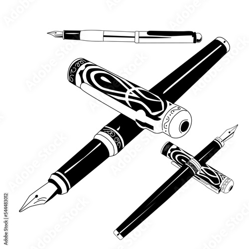Vector illustration set of calligraphy pens
