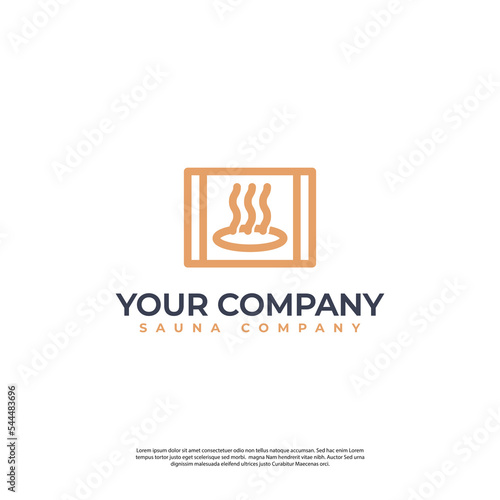 hot spring logo in simple abstract modern style