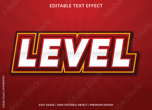 level editable text effect template with abstract background use for business logo and brand