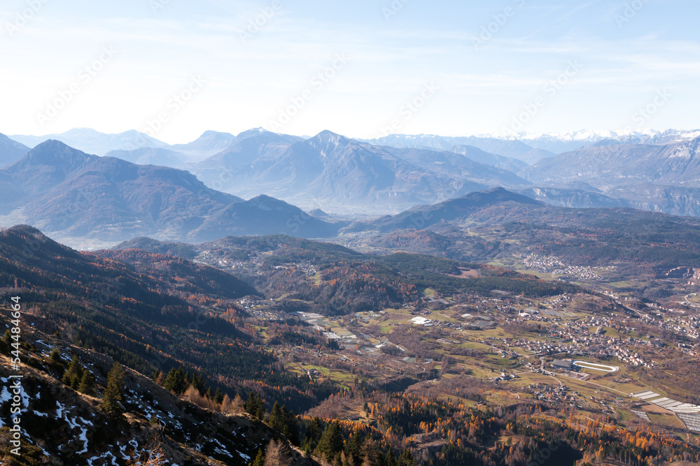 Landscape from Costalta mount top. Italian Alps panorama