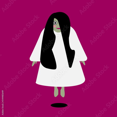 longhair lady in white dress, Indonesian ghost
