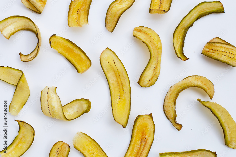 Green banana chips with peel Green banana chips with peel