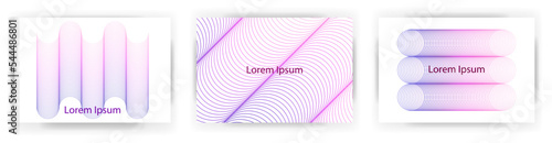Postcard/はがきテンプレート/グラデーションラインアート/DM/ポストカード/名刺デザインの　テンプレートセット