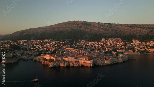 Aerial View of Dubrovnik Old Town at Sunset , UNESCO Site, Croatia. part25 photo