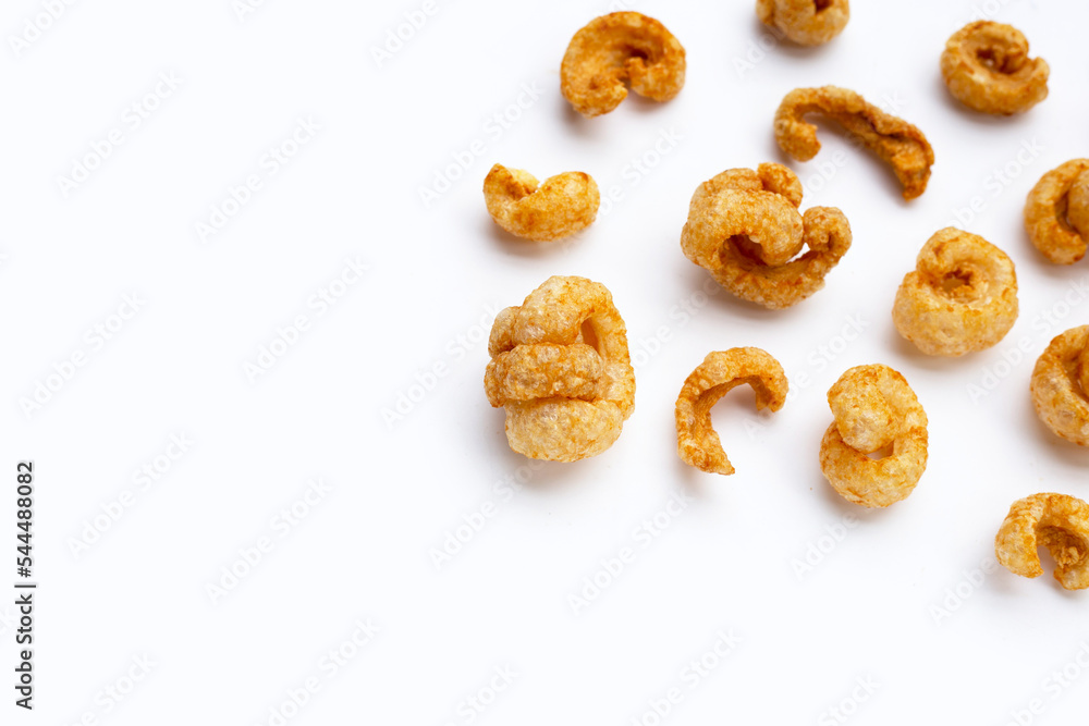 Fototapeta premium Crispy pork rinds or pork snack.