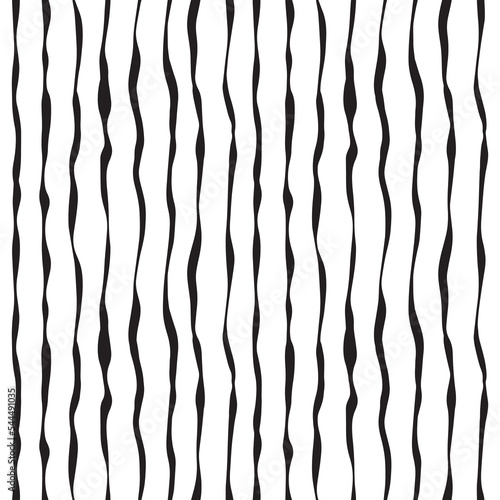 Vector seamless pattern repeat, uneven parallel black lines