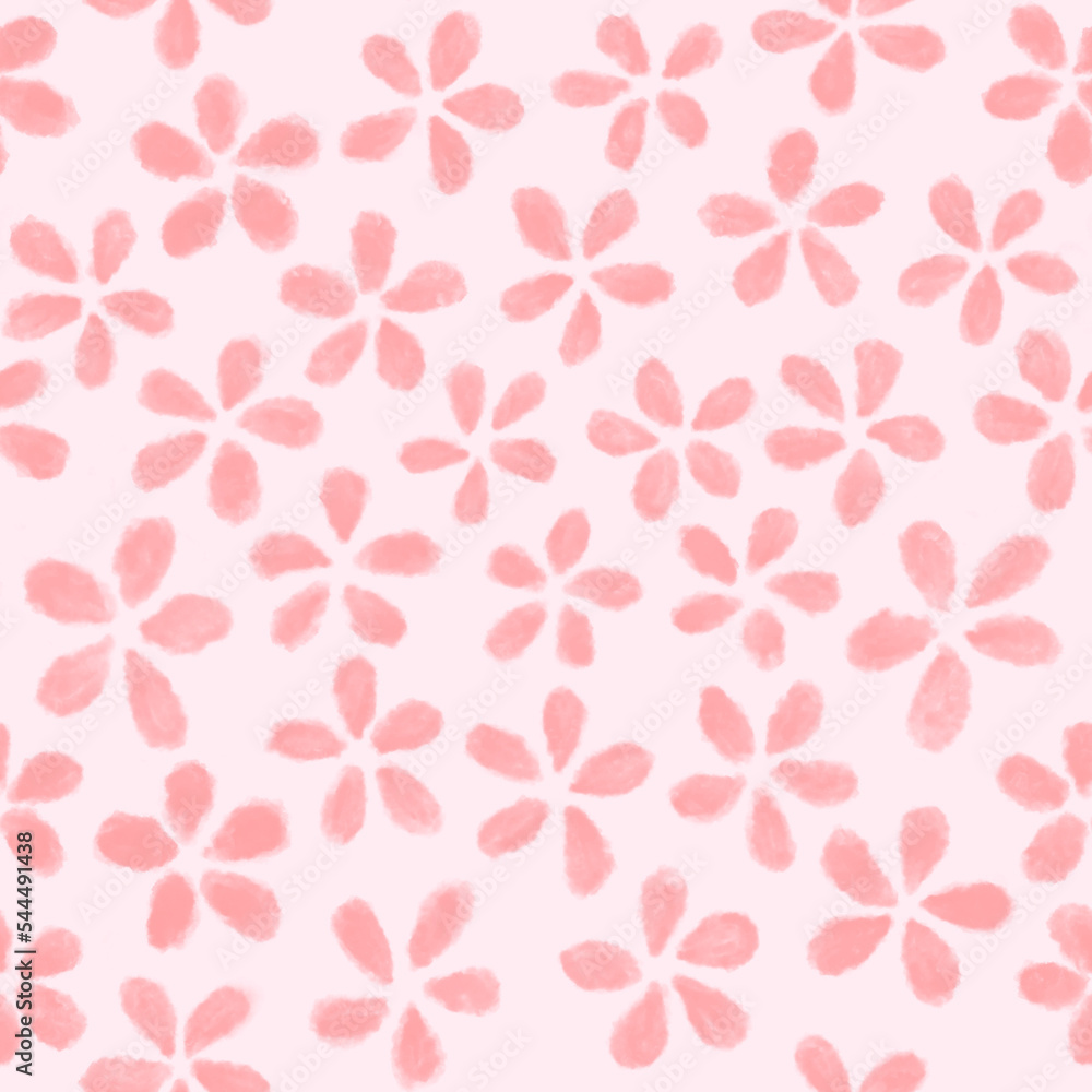 Seamless pattern with pink flowers