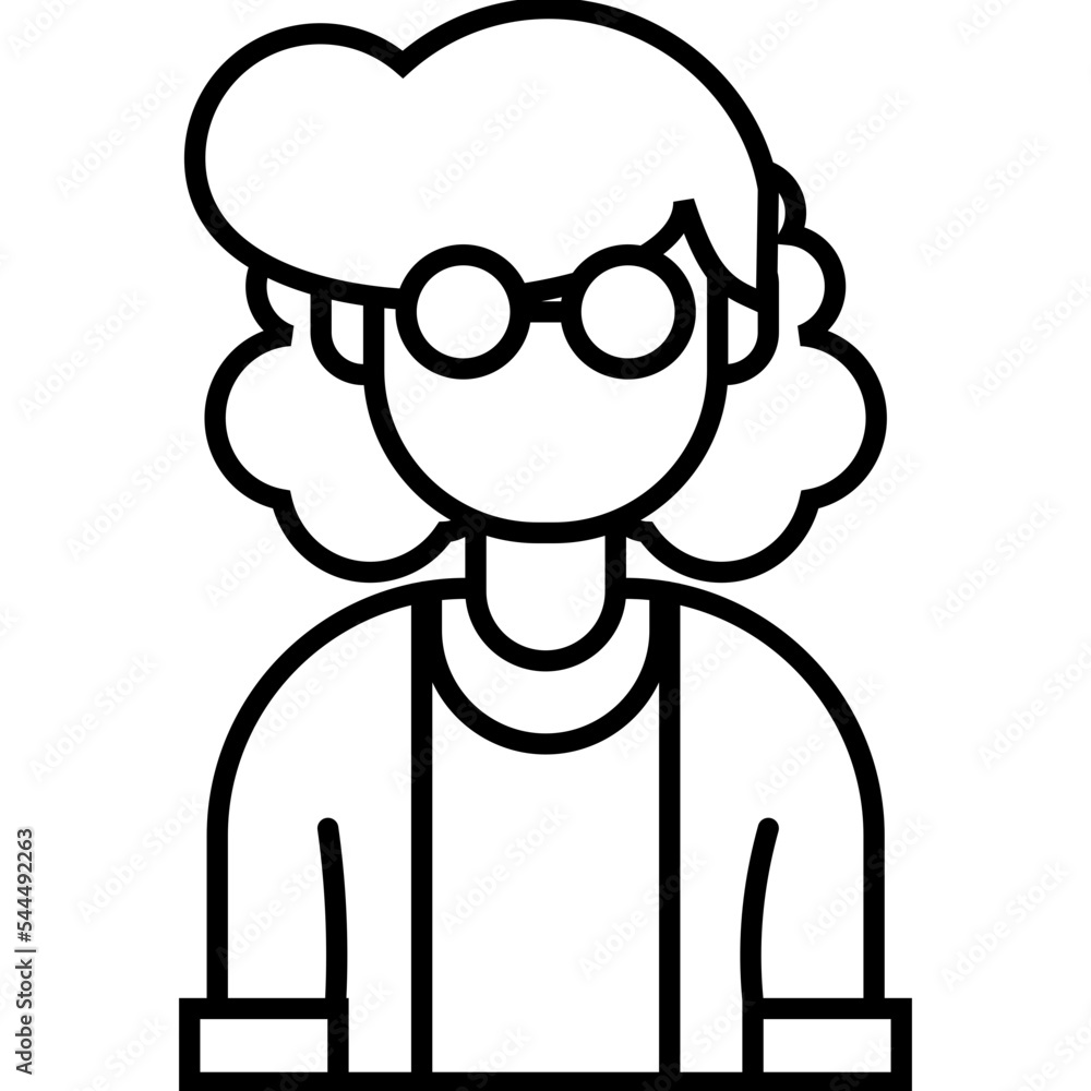 Curly girl with a glasses