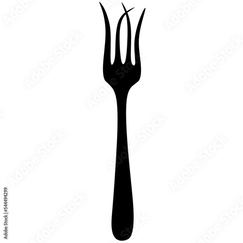 Vector illustration of bent, dented, broken cutlery. Broken cutlery on a white background.