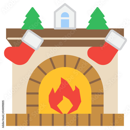 fireplace flat icon