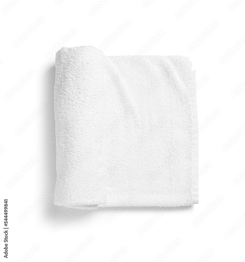 Soft terry towel isolated on white, top view Soft terry towel isolated on white, top view