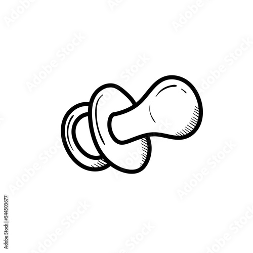 nipple for a newborn drawn in doodle style by hand