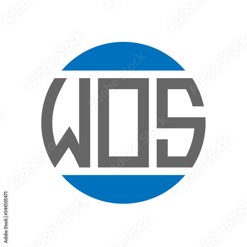 WOS letter logo design on white background. WOS creative initials circle logo concept. WOS letter design. photo