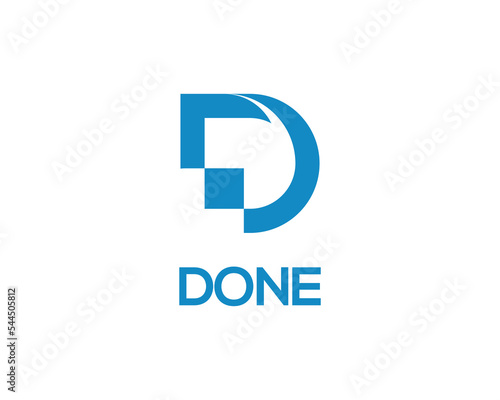 Blue D Letter Logo with Modern Design