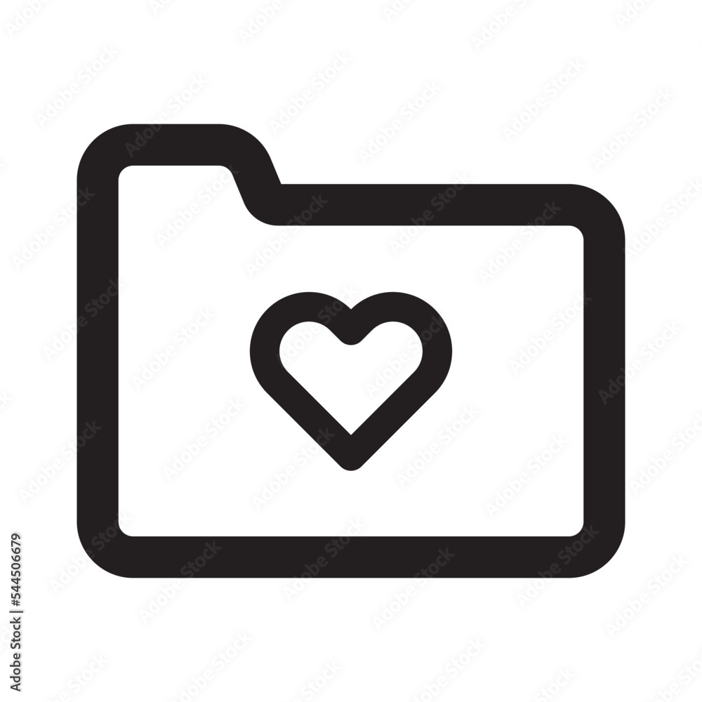 Folder Icon with Outilne Style Folder Icon with Outilne Style