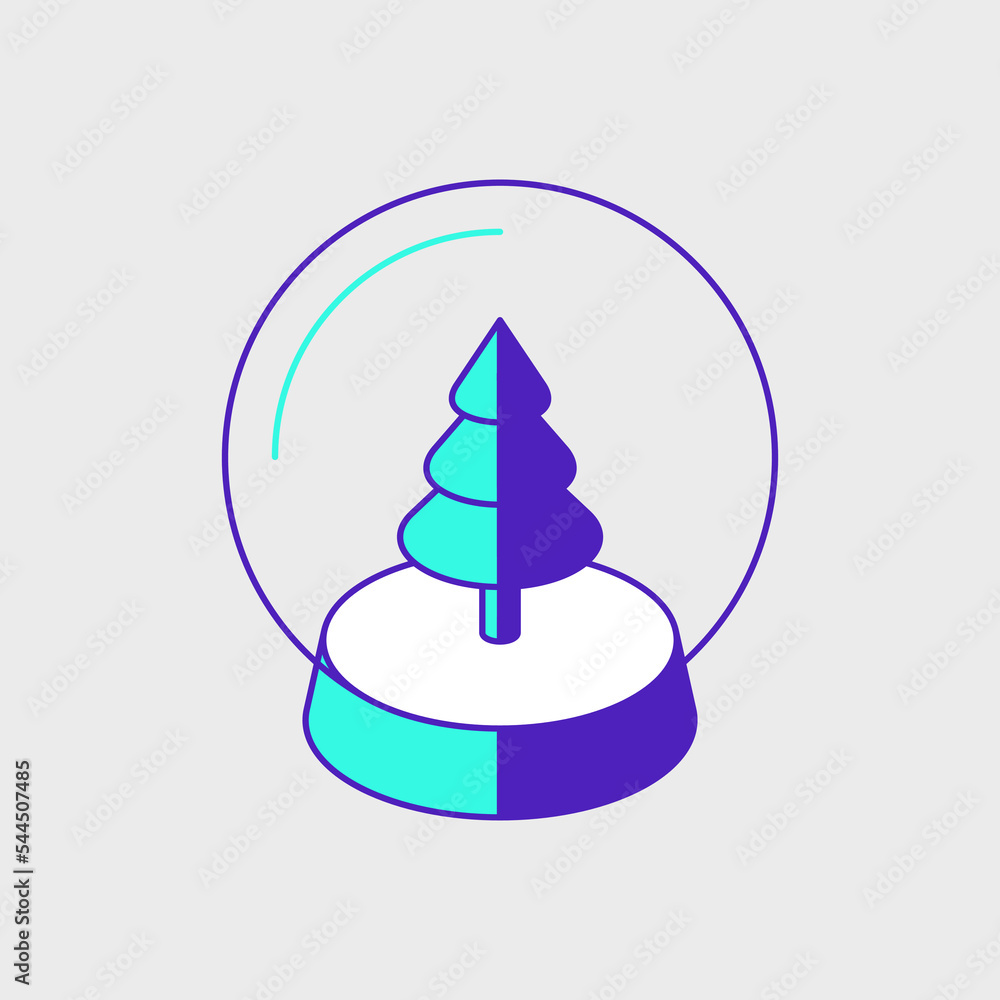 Snow globe isometric vector icon illustration Snow globe isometric vector icon illustration