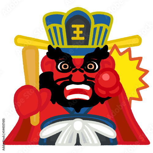 クレヨンタッチのイラスト / 天誅を下す閻魔様