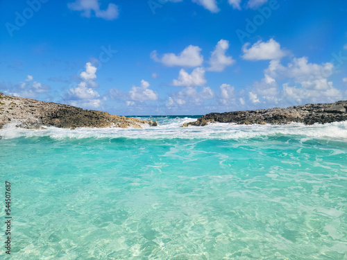 blue sea and blue sky - the bahamas