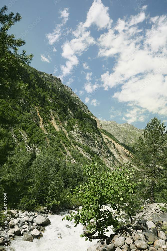Picturesque view of beautiful river in mountains Picturesque view of beautiful river in mountains