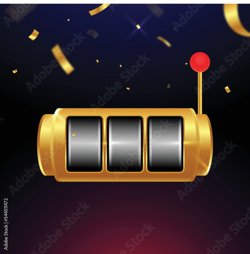 Slot machine concept in realistic style