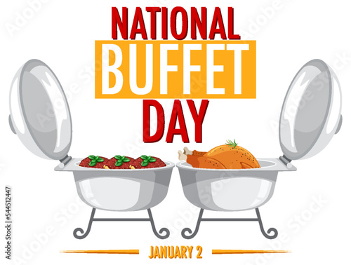 National Buffet Day Text Banner Design