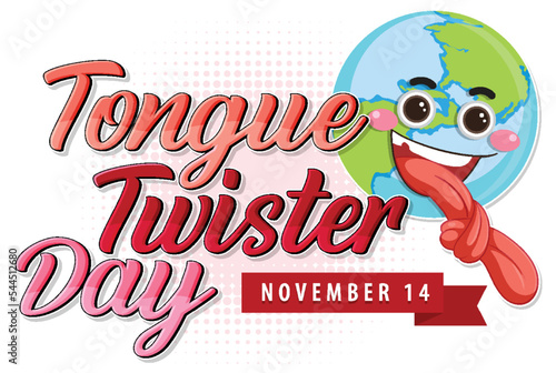 International tongue twister day logo design