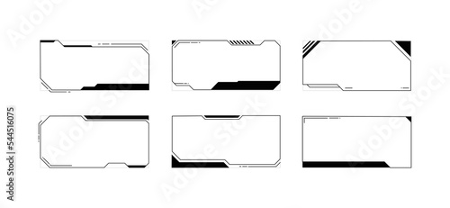 Hud frame futuristic game target borders scifi empty banners for text