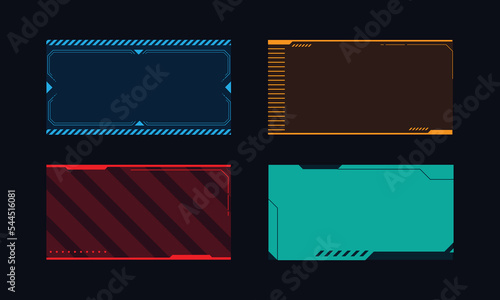 Hud frame futuristic game target borders scifi empty banners for text