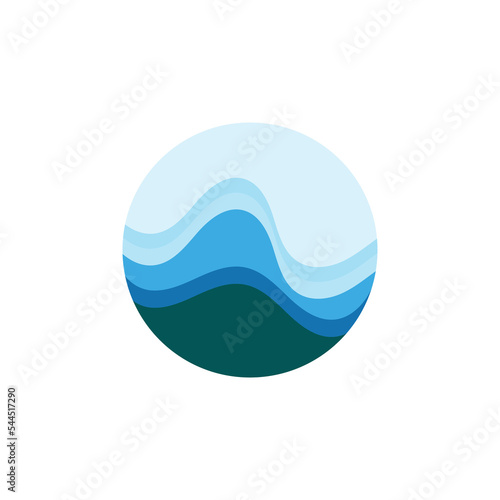 Circle waves background vector image design