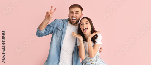 Happy young couple having f...
