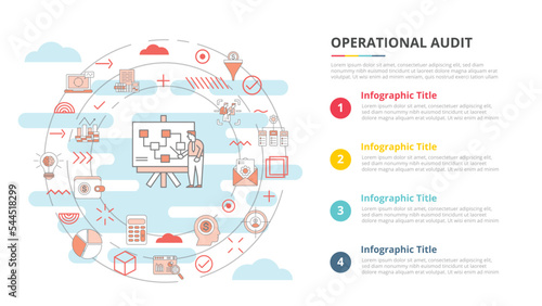 operational audit concept for infographic template banner with four point list information