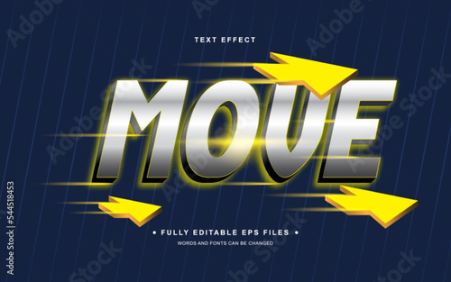 Vector Editable Text Effect in Move 3D Style
