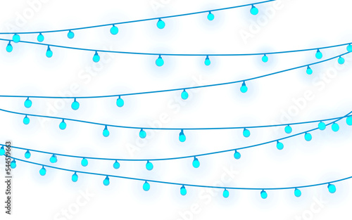 decorative twinkling lights for christmas, for the christmas tree. which is isolated on a transparent background png