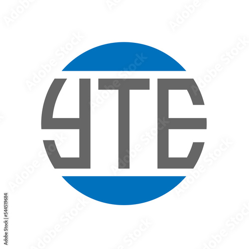 YTE letter logo design on white background. YTE creative initials circle logo concept. YTE letter design. photo