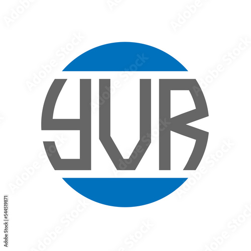 YVR letter logo design on white background. YVR creative initials circle logo concept. YVR letter design. photo