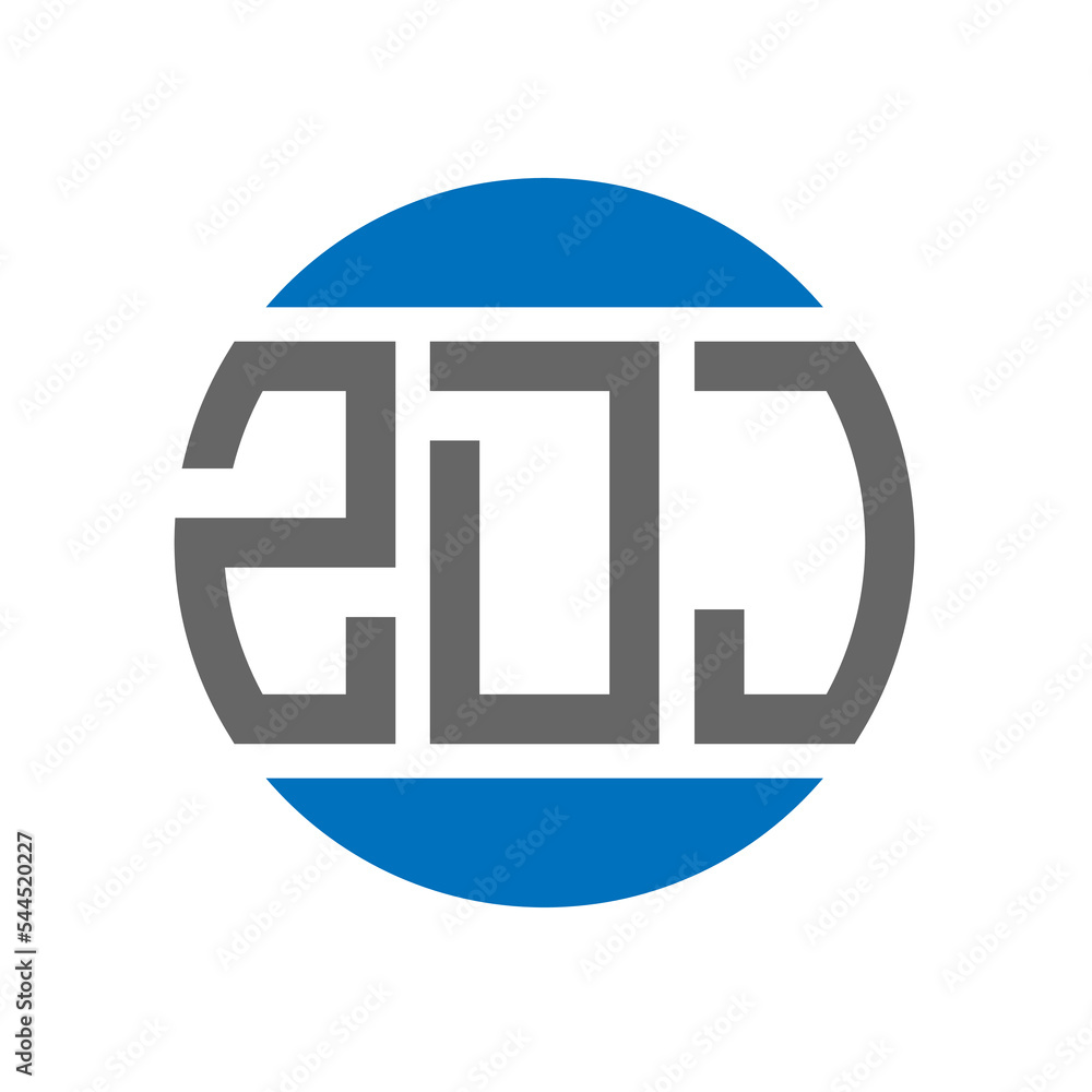 ZDJ letter logo design on white background. ZDJ creative initials circle logo concept. ZDJ letter design. - obrazy, fototapety, plakaty 