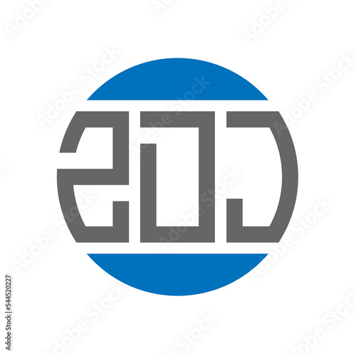 ZDJ letter logo design on white background. ZDJ creative initials circle logo concept. ZDJ letter design.