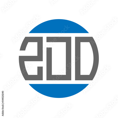 ZDO letter logo design on white background. ZDO creative initials circle logo concept. ZDO letter design. photo