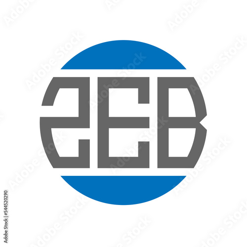 ZEB letter logo design on white background. ZEB creative initials circle logo concept. ZEB letter design. photo