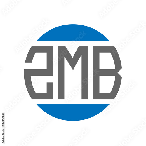 ZMB letter logo design on white background. ZMB creative initials circle logo concept. ZMB letter design. photo