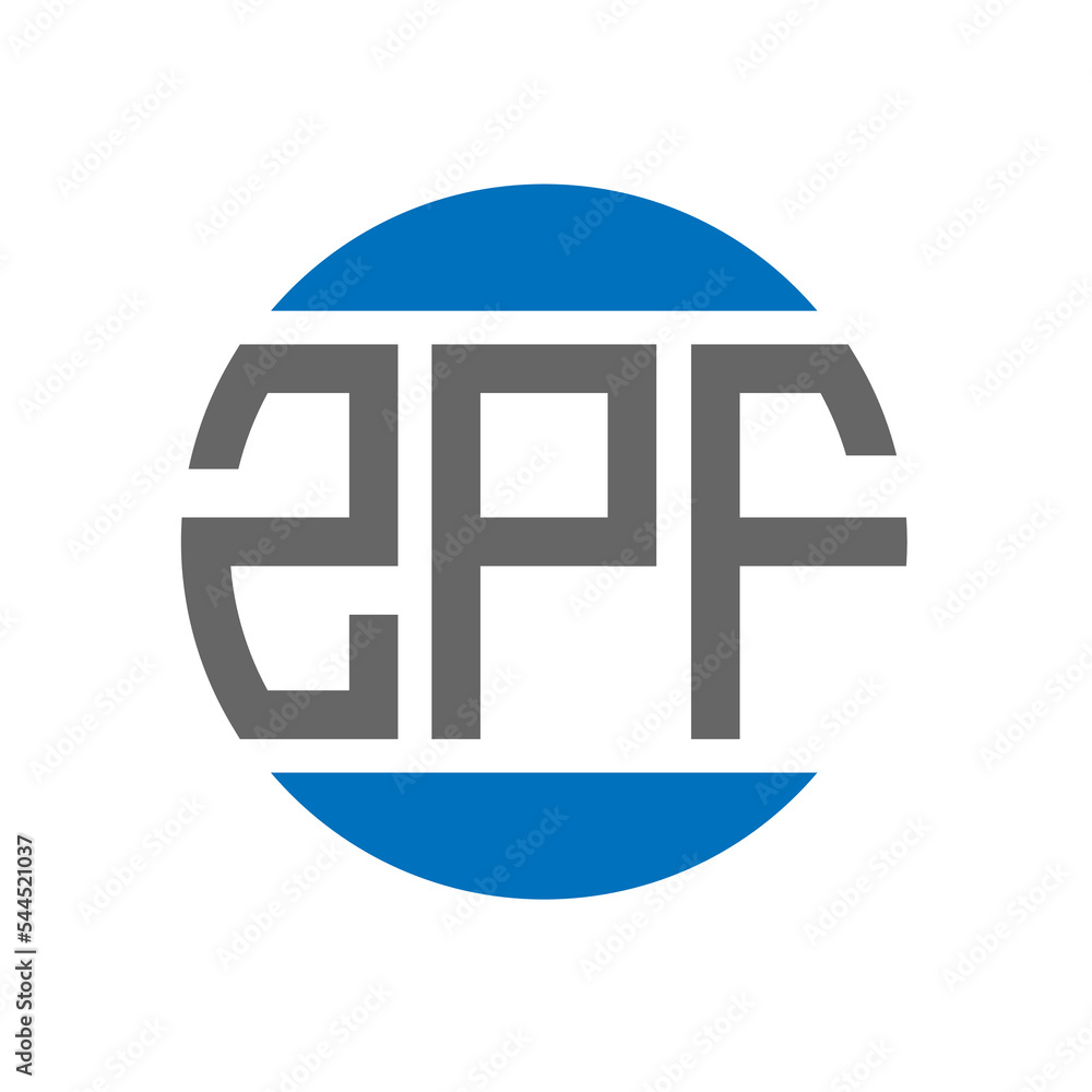 ZPF letter logo design on white background. ZPF creative initials circle logo concept. ZPF letter design.