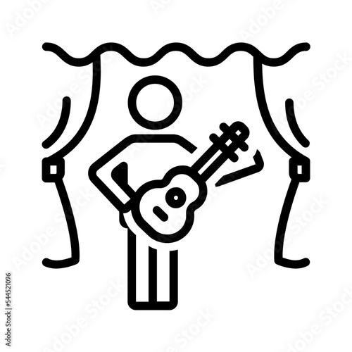 Black line icon for Performance
