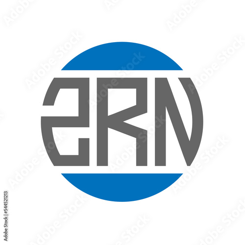 ZRN letter logo design on white background. ZRN creative initials circle logo concept. ZRN letter design. photo