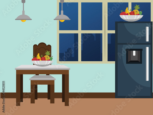 Dining Room Table Kitchen Scene