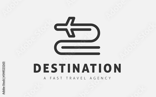 Travel Logo Design Template. Travel Agencies, Tours, Tickets, Vacations. Minimal Logo Design Books Concepts