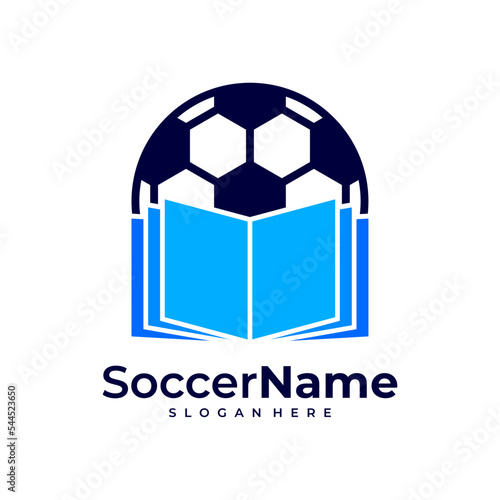 Book Soccer logo template, Football logo design vector