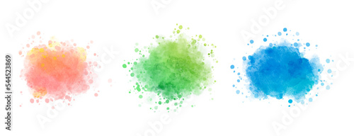 watercolor vector splashes; background for title and logo